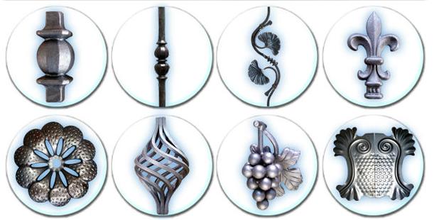 made in China decoration for fence and main gate cast wrought iron components