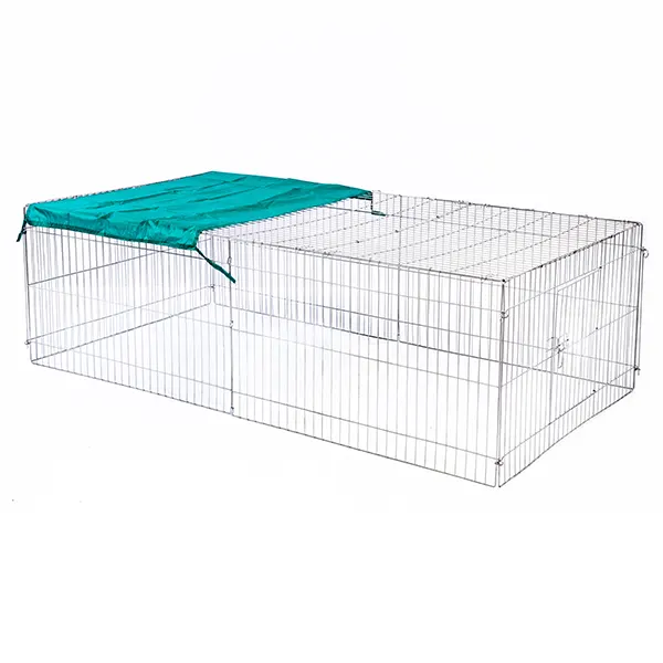 Outdoor Galvanized Metal Rabbit Crate with Sunshade, Outdoor Galvanized Metal Rabbit Crate with Sunshade